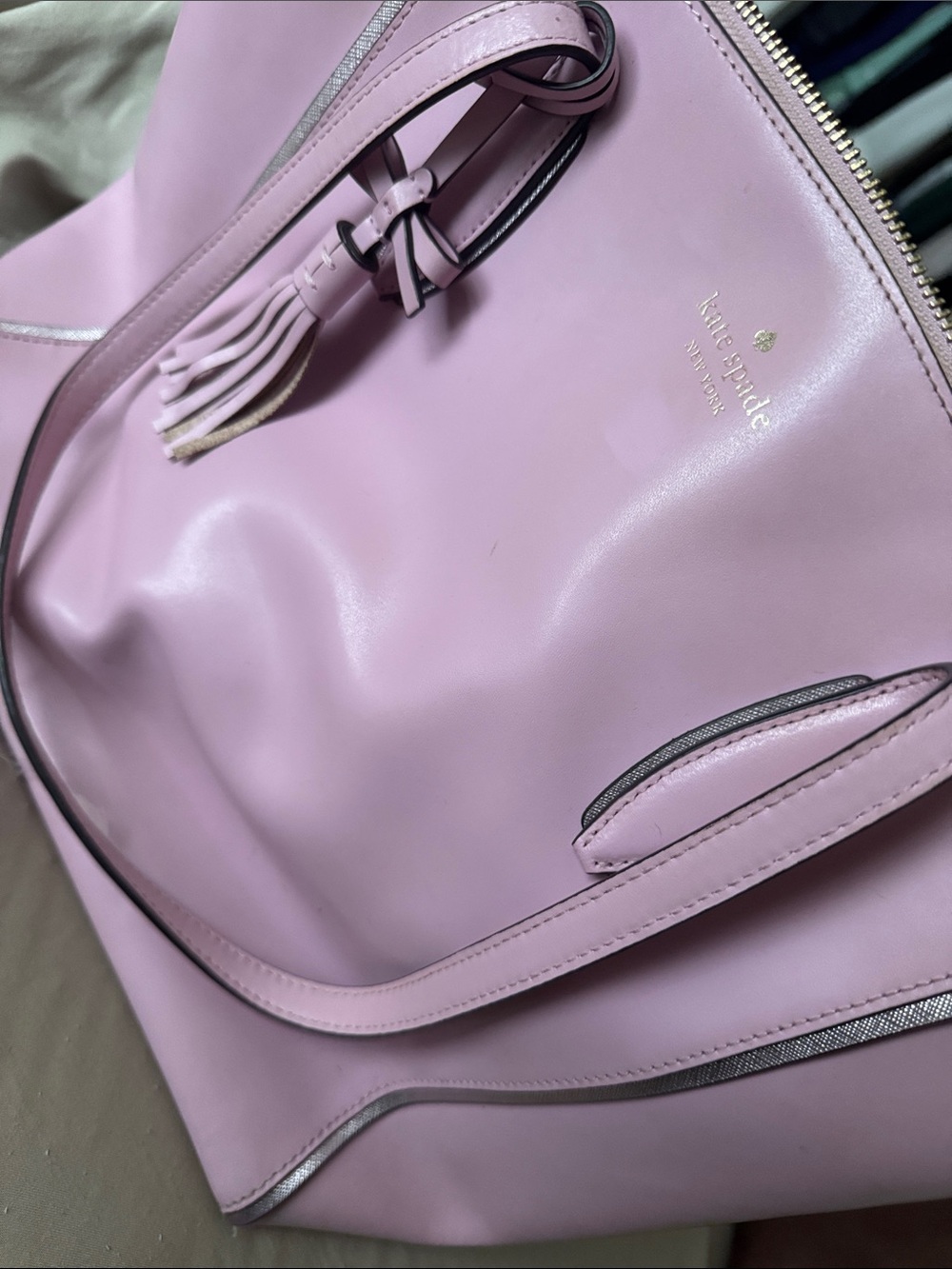 kate spade Pink Leather Tassel Tote